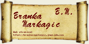Branka Markagić vizit kartica